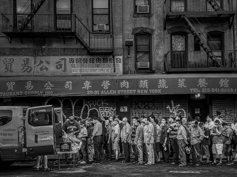 Photo: Food line, Allen Street, New York City, August 11, 2020 Archival Pigment Print #2476