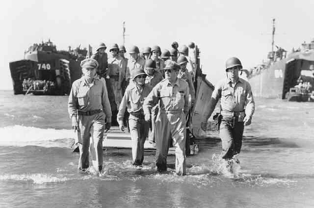 General Douglas MacArthur Landing at Luzon (Time Inc.)