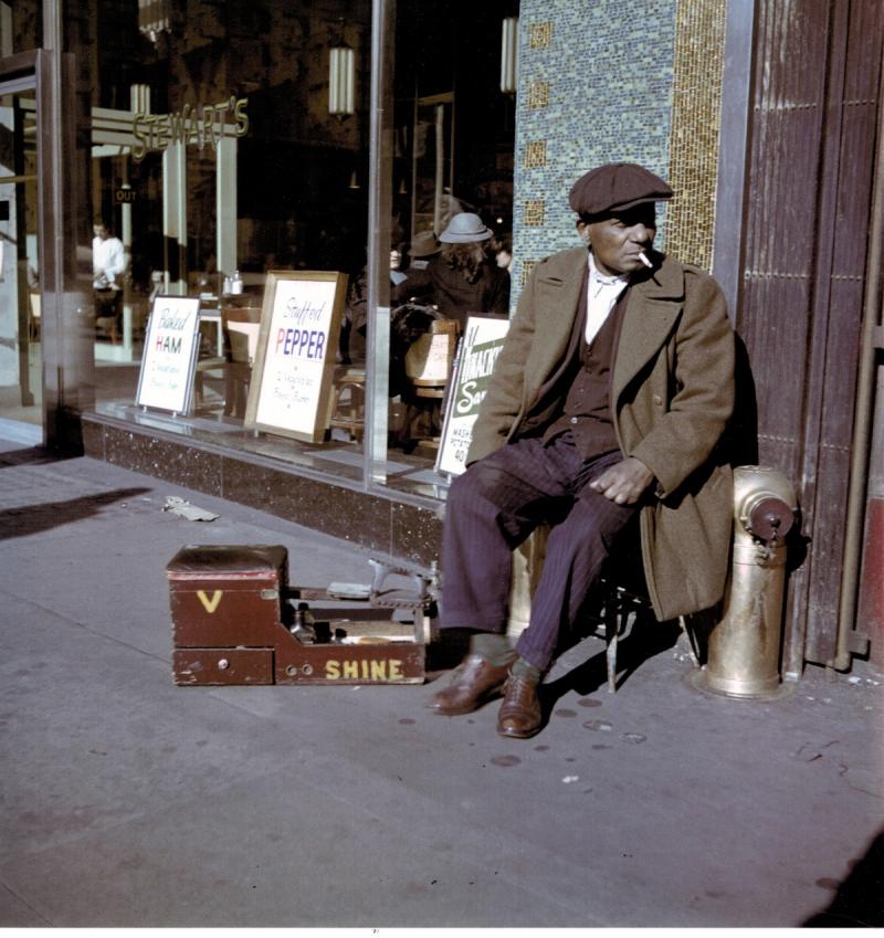 The Shoe Shine Man, East Harlem, New York, 1947 Archival Pigment Print