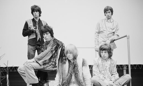 Photo: The Rolling Stones pose during recording sessions for Their Satanic Majesties Reques, London, 1967 Gelatin Silver print #2544