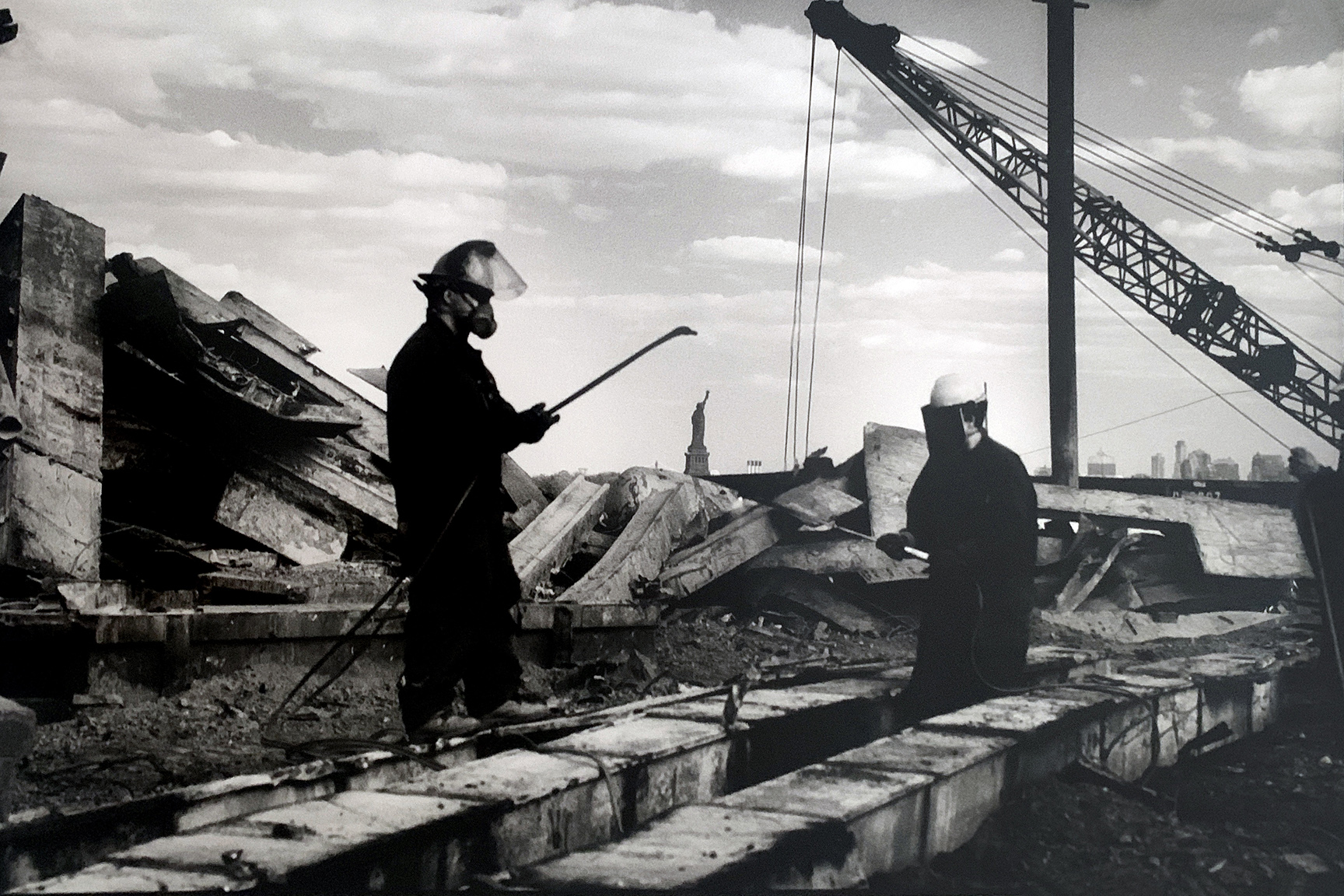 Photos Steel from the World Trade Center prepared for processing