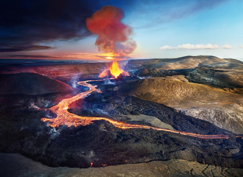 Fagradalsfjall Volcano, Iceland , Day to Night, 2021. <br/><br/>Please contact Gallery for price