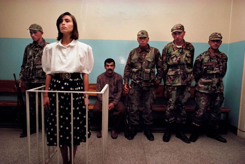 Photo: In a Turkish terrorist court in Diyarbakir, this Kurdish woman was sentenced to 13 years in prison, accused of belonging to the Kurdistan Workers Party, or PKK, which seeks to create an independent state in southeastern Turkey, 2006 Archival Pigment Print #2740