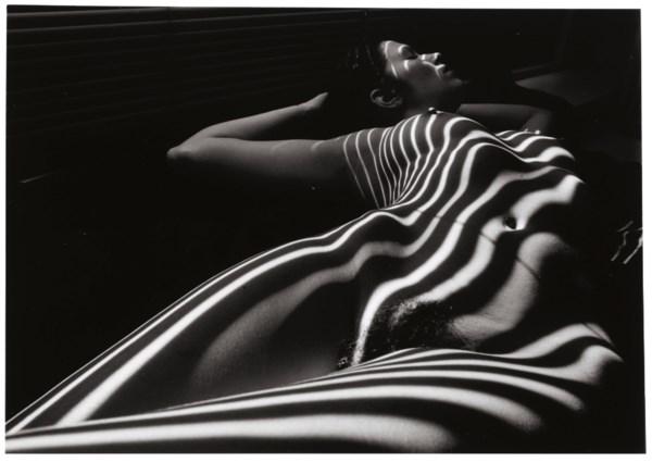 Photo: Lucien Clergue: Nu zébré, NYC, 1998 Gelatin Silver print #2806