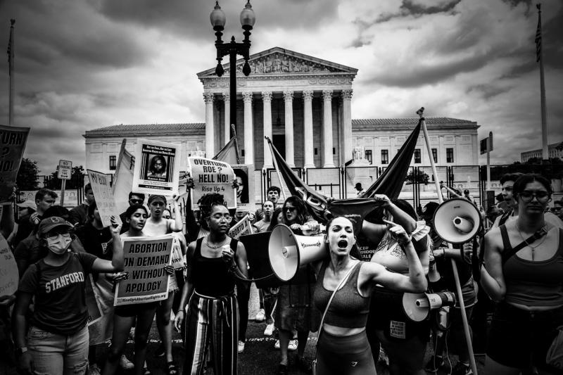 Pro choice supporters at the Supreme Court In Washington DC June 24 2022 after the Supreme Court Overturned Roe<br/>Please contact Gallery for price