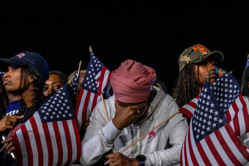 Photo: "The Beginning Of The End"   Supporters of Vice President Kamala Harris react to results on election night. Washington D.C. 2024 Archival Pigment Print #2964