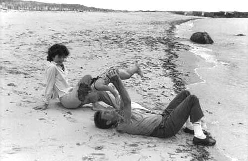 Kennedy Family on beach, Hyannis Port, 1959 (Caroline overhead) Vintage Gelatin Silver Print