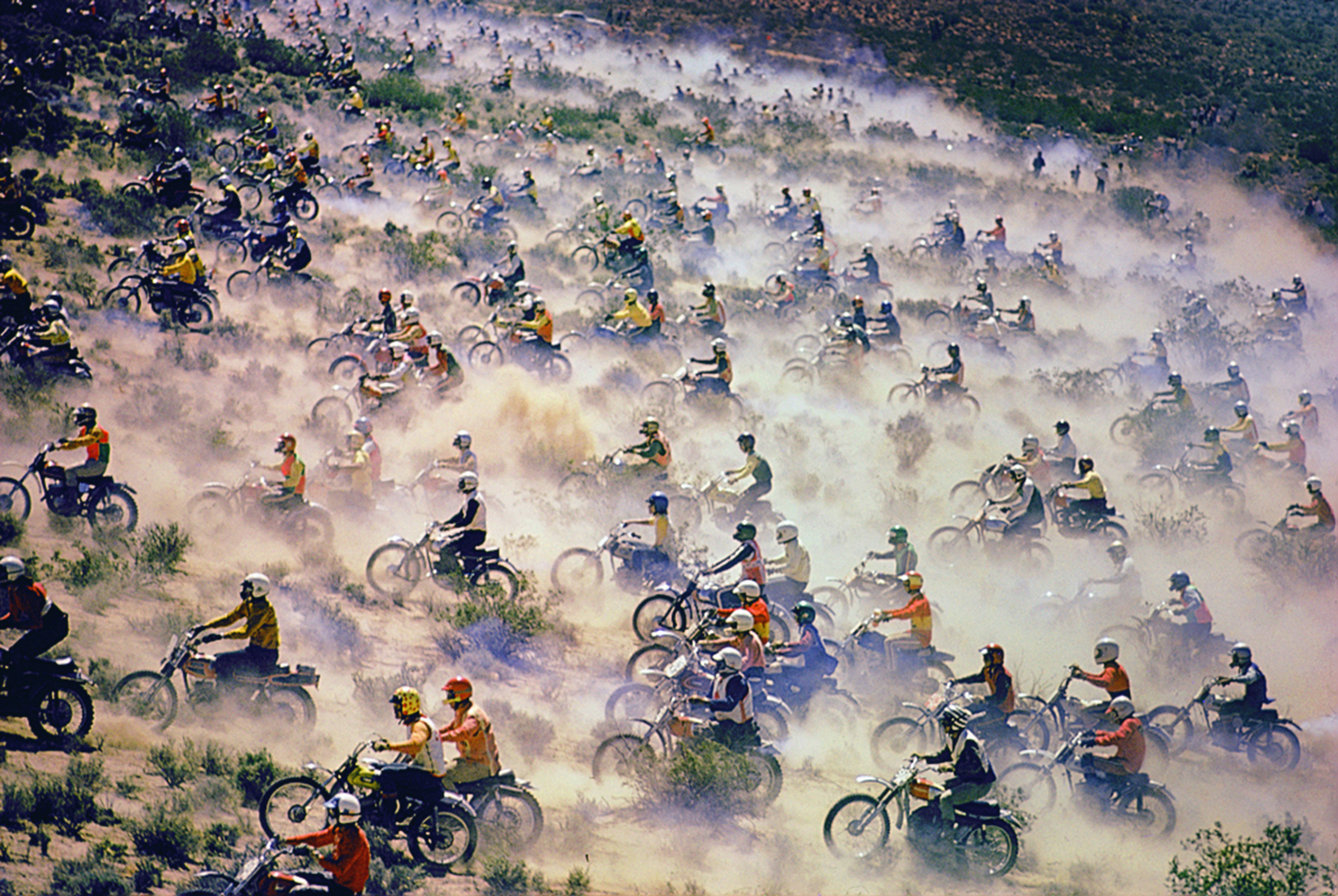 Motorcycle race, Mojave desert, 1971