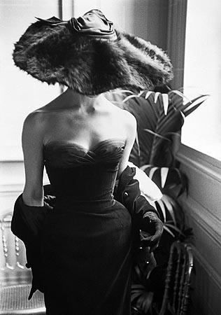 Photo: Dior Dress, Fur Hat, 1954 Gelatin Silver print #619