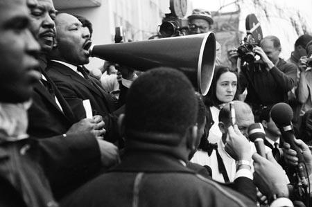 Photo: Martin Luther King, Jr., (Megaphone), Selma, Alabama, 1965 Gelatin Silver print #839