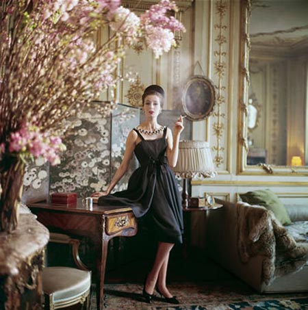 A Dior gown photographed for LIFE in 1960 in the 17th century home of Suzanne Luling, then directrice of Dior