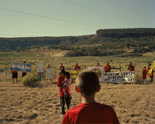 color photograph of Residents from Navajo communities gather on Uranium Remembrance Day, Church Rock, NM July 16, 2016.
