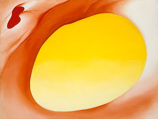 Georgia O'Keeffe painting Pelvis Red with Yellow
